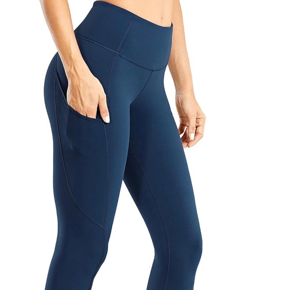 CRZ YOGA Women's Light-Fleece Leggings 25 “ High Waisted Matte Brushed Pants